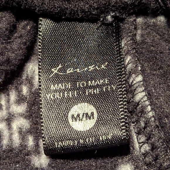 Kensie Women's (Medium) Black/ Gray/Silver Fleece Pajama Bottoms/Pants w/Pockets - Picture 12 of 14